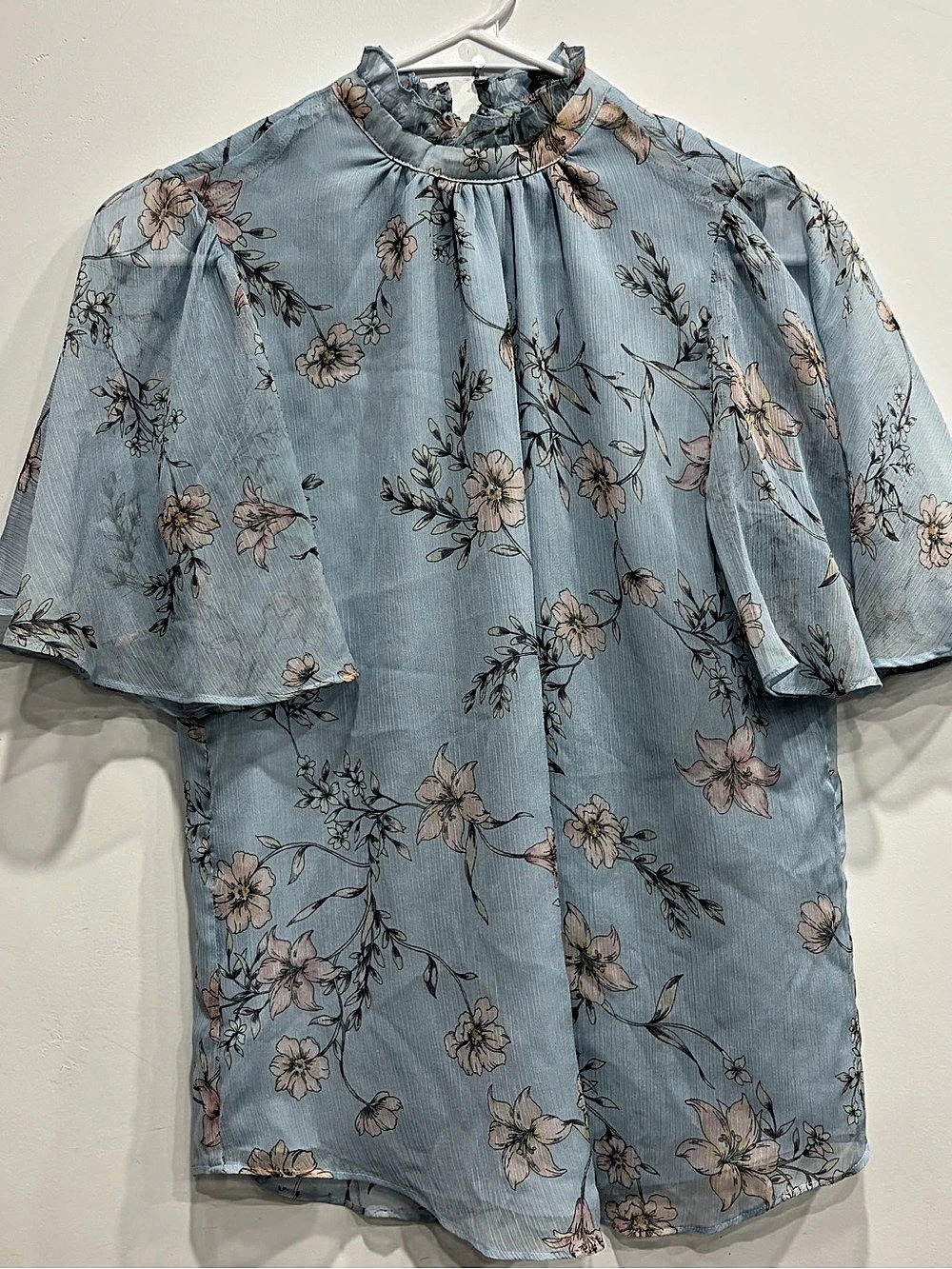 Lauren Ralph Lauren Floral Blouse in Blue & Pink Size Small